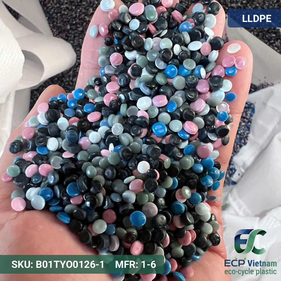 Hạt nhựa tái sinh LLDPE màu hỗn hợp