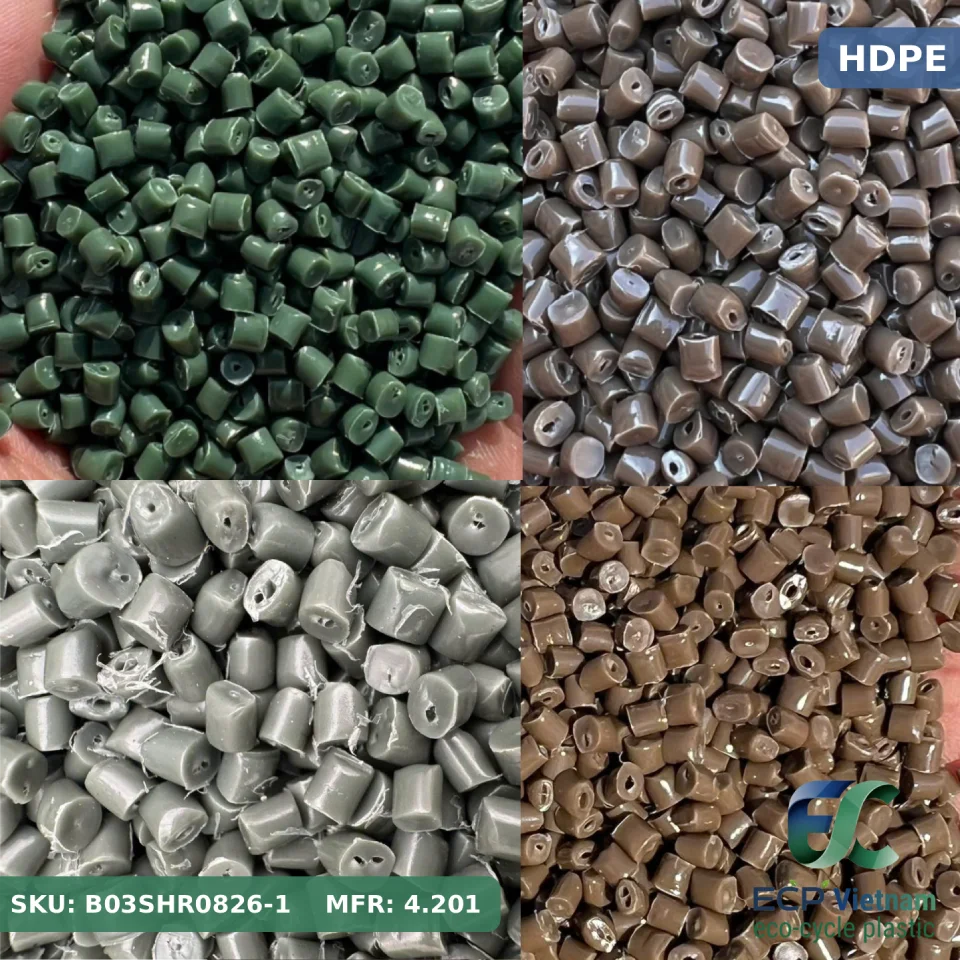 Hạt nhựa sinh HDPE màu hỗn hợp (xù màu)