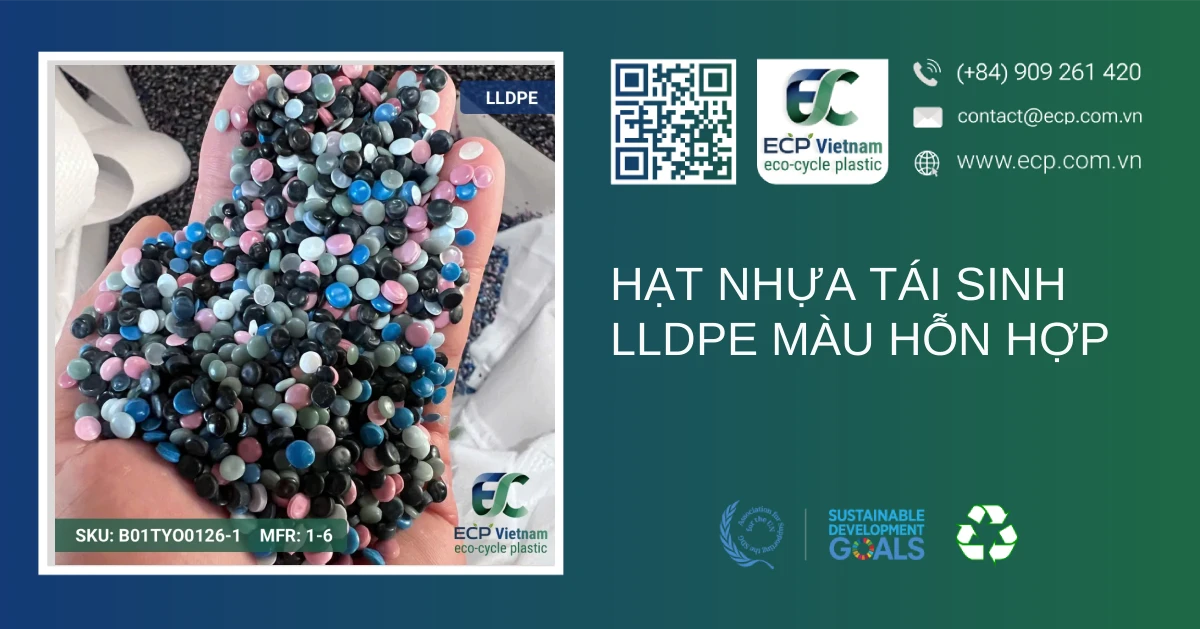 Hạt nhựa tái sinh LLDPE màu hỗn hợp