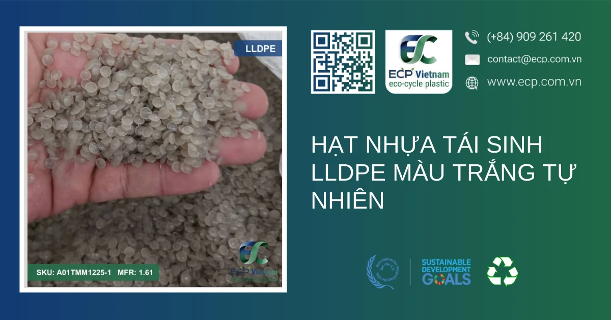 Hạt nhựa tái sinh LLDPE màu trắng tự nhiên
