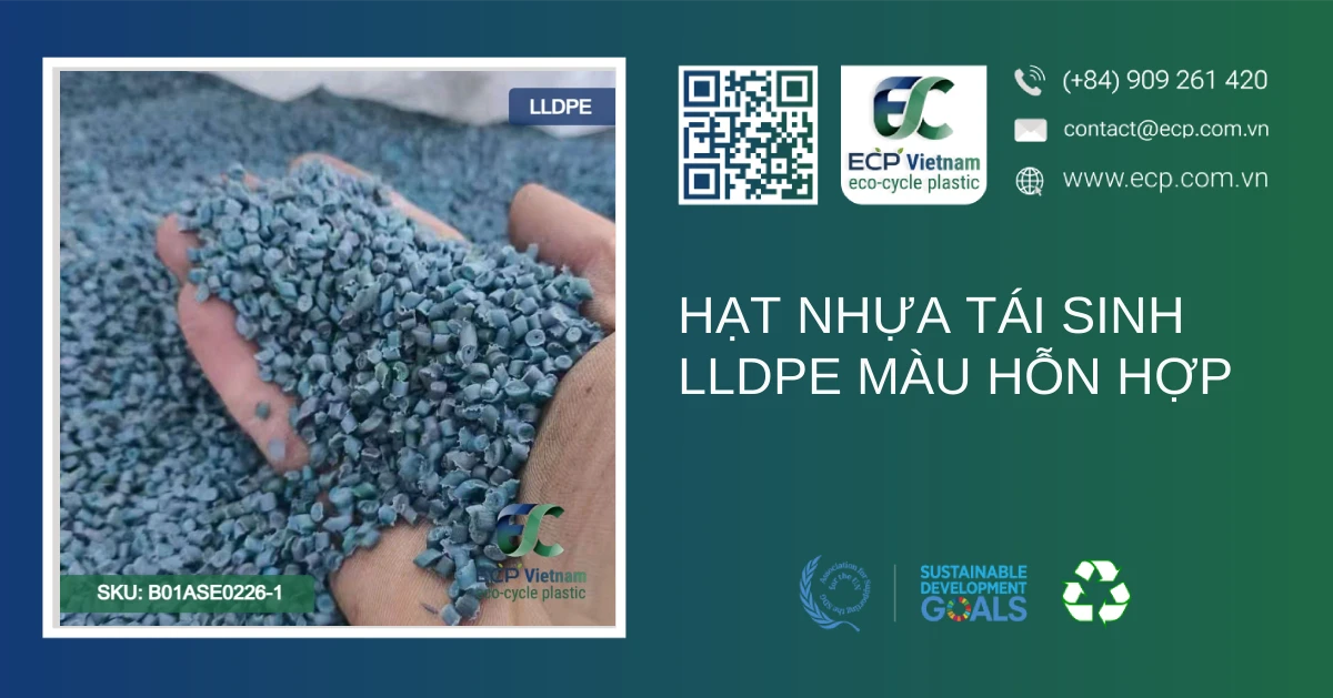 Hạt nhựa tái sinh LLDPE màu hỗn hợp