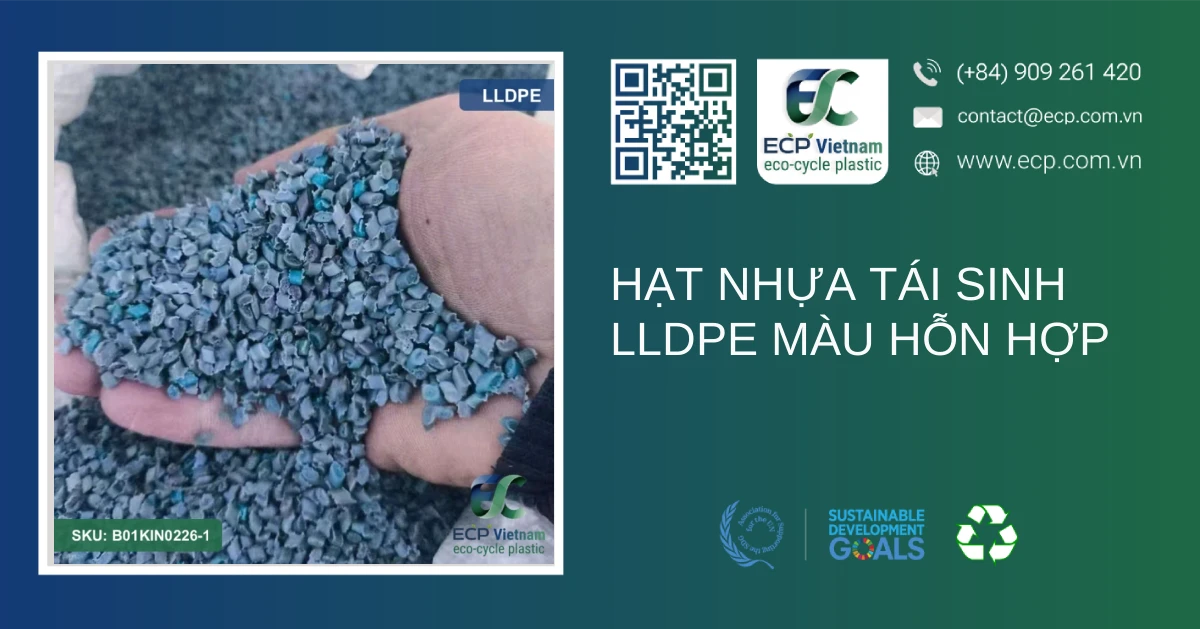 Hạt nhựa tái sinh LLDPE màu hỗn hợp
