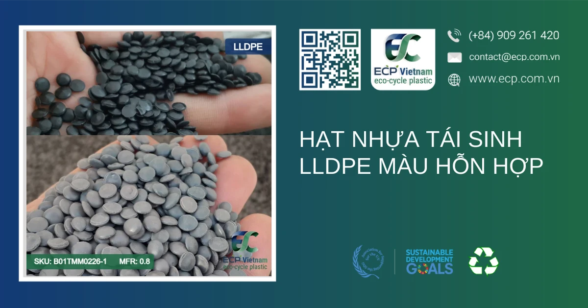 Hạt nhựa tái sinh LLDPE màu hỗn hợp