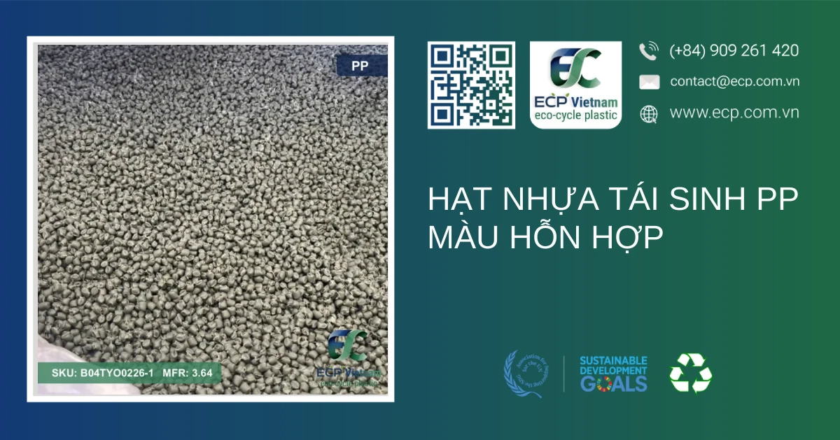 Hạt nhựa tái sinh PP màu hỗn hợp