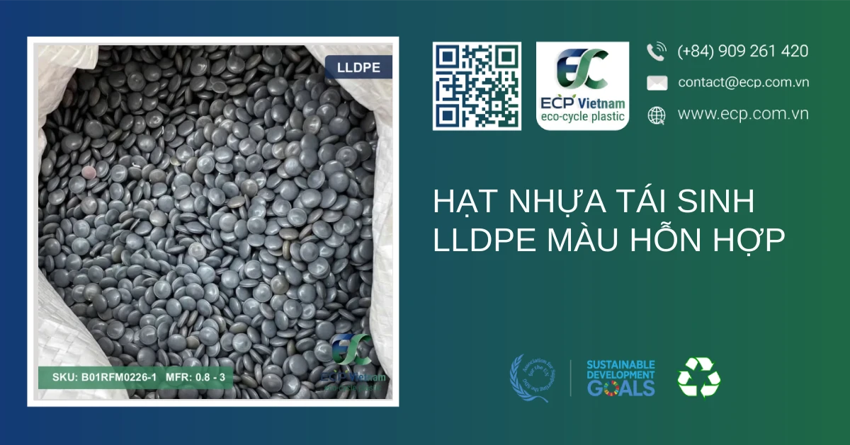 Hạt nhựa tái sinh LLDPE màu hỗn hợp