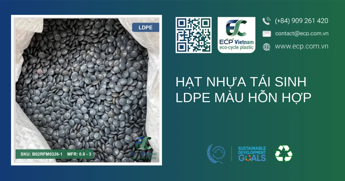 Hạt nhựa tái sinh LDPE màu hỗn hợp