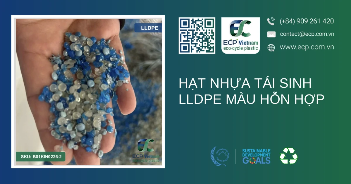 Hạt nhựa tái sinh LLDPE màu hỗn hợp