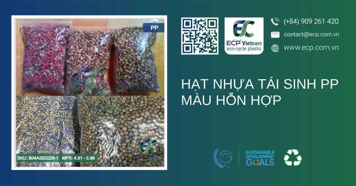 Hạt nhựa tái sinh PP màu hỗn hợp