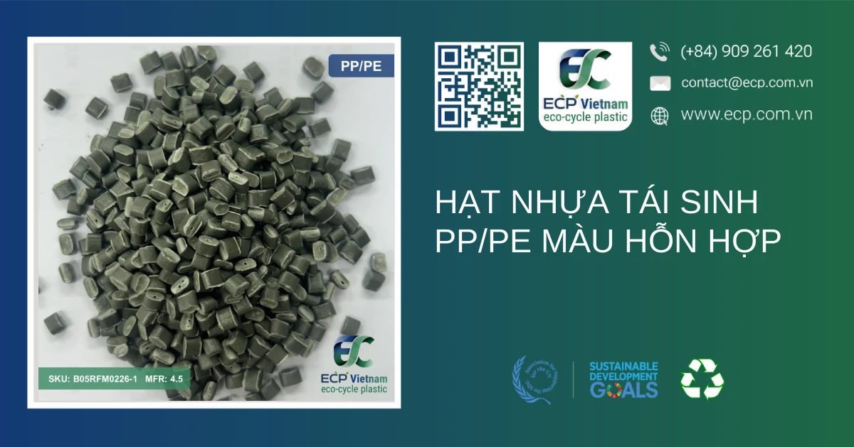 Hạt nhựa tái sinh PP/PE màu hỗn hợp