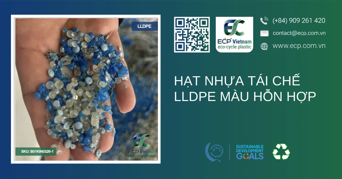 Hạt nhựa tái chế LLDPE màu hỗn hợp