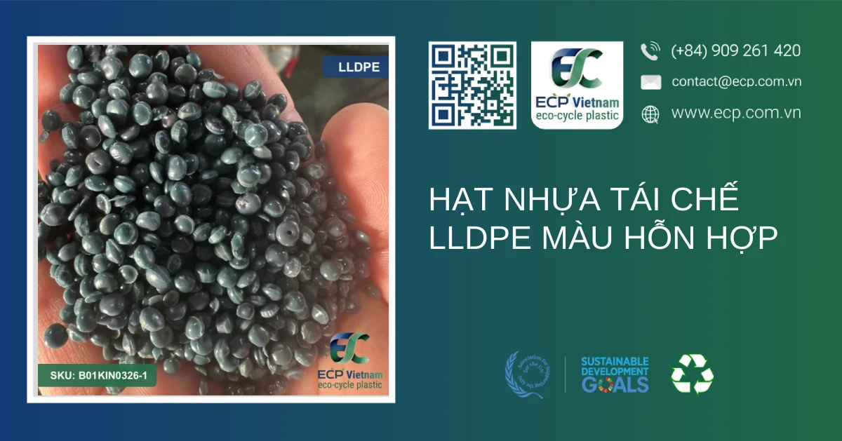 Hạt nhựa tái chế LLDPE màu hỗn hợp