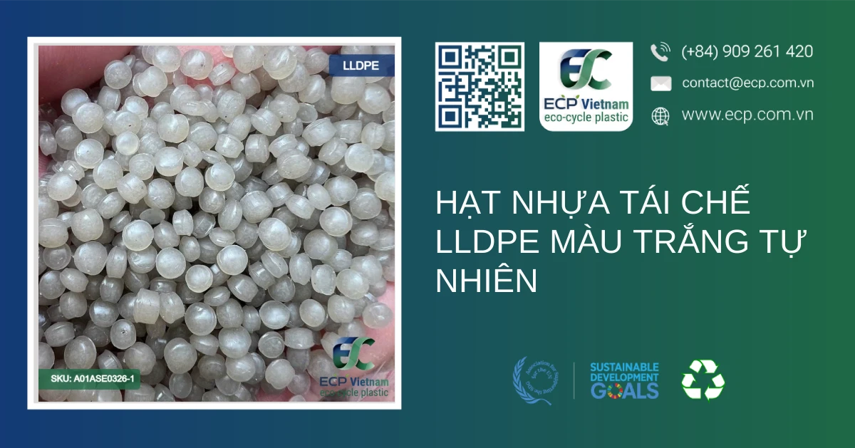 Hạt nhựa tái chế LLDPE màu trắng tự nhiên