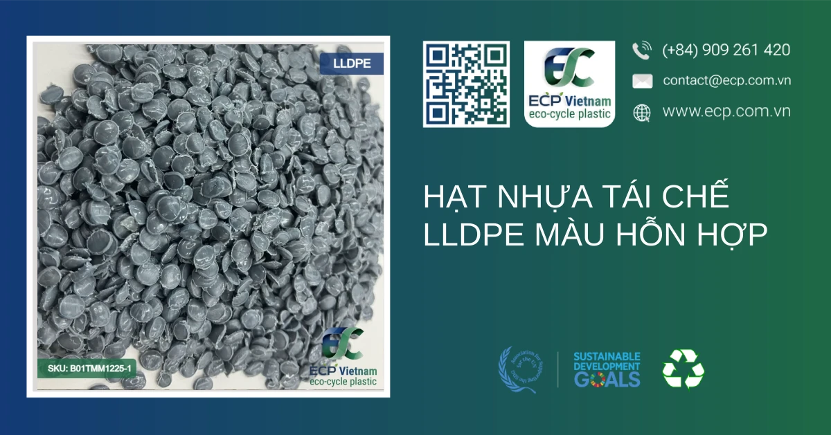 Hạt nhựa tái chế LLDPE màu hỗn hợp