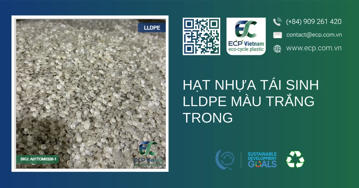Hạt nhựa tái sinh LLDPE màu trắng trong