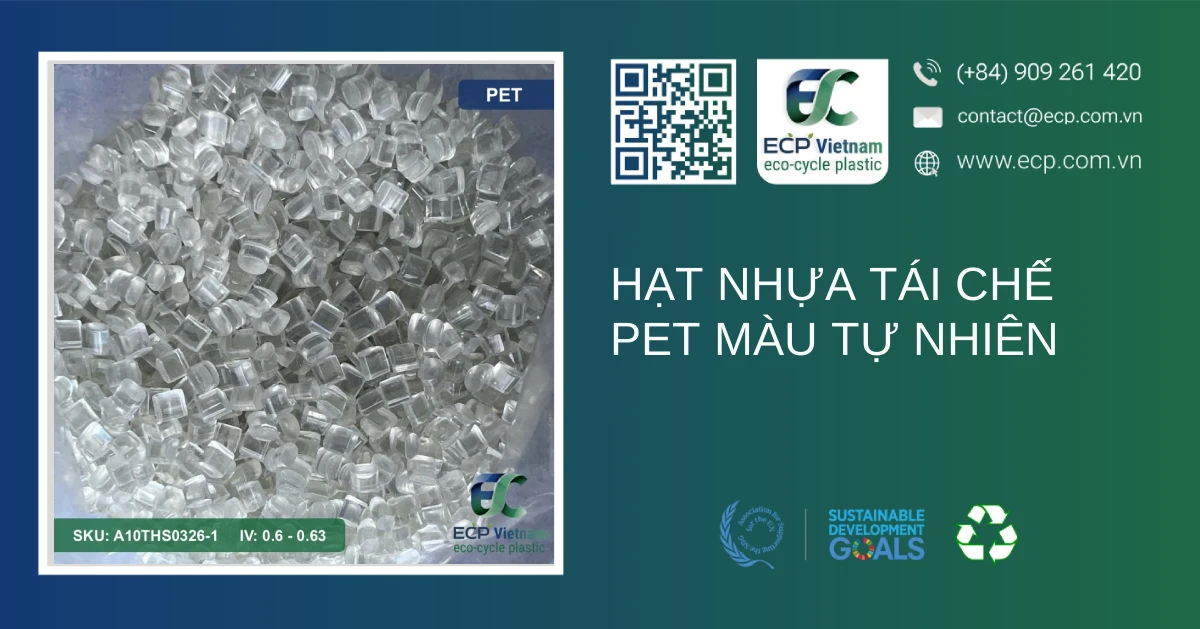 Hạt nhựa tái chế PET màu tự nhiên