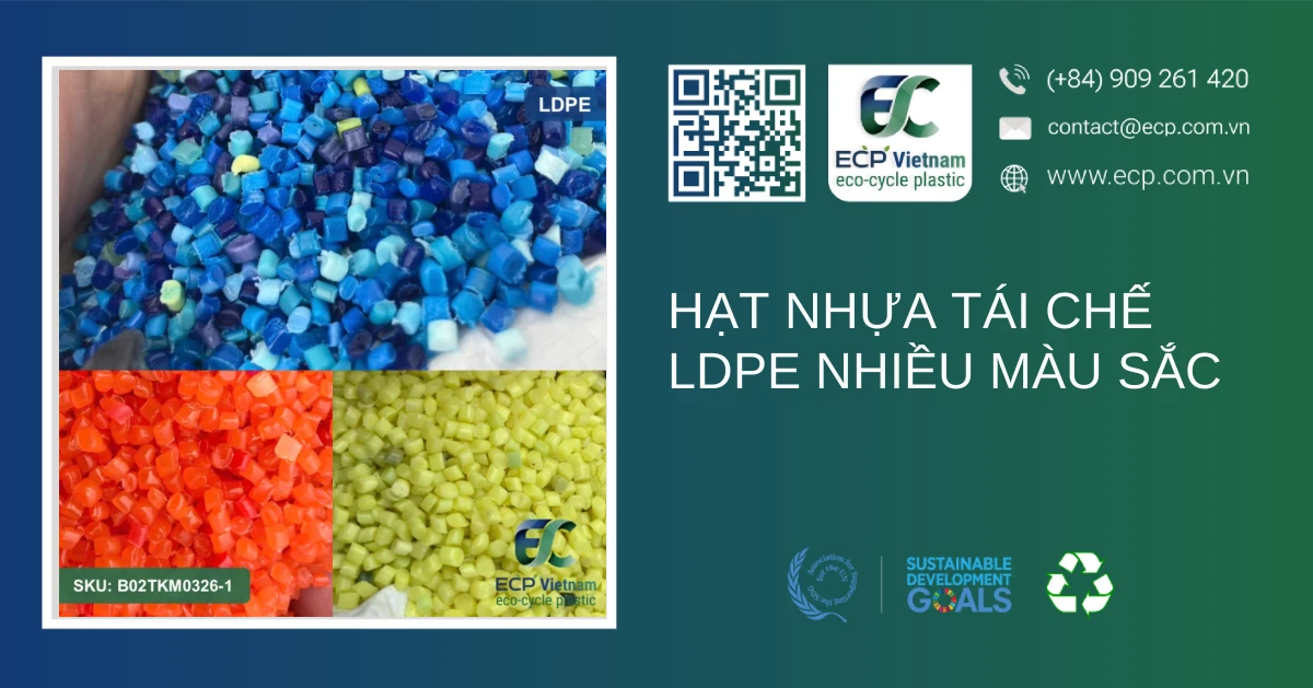 Hạt nhựa tái chế LDPE nhiều màu sắc