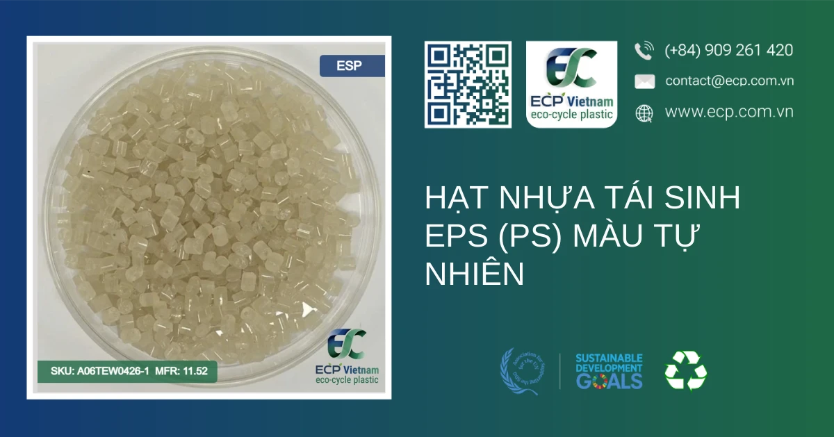 Hạt nhựa tái sinh EPS (PS) màu tự nhiên