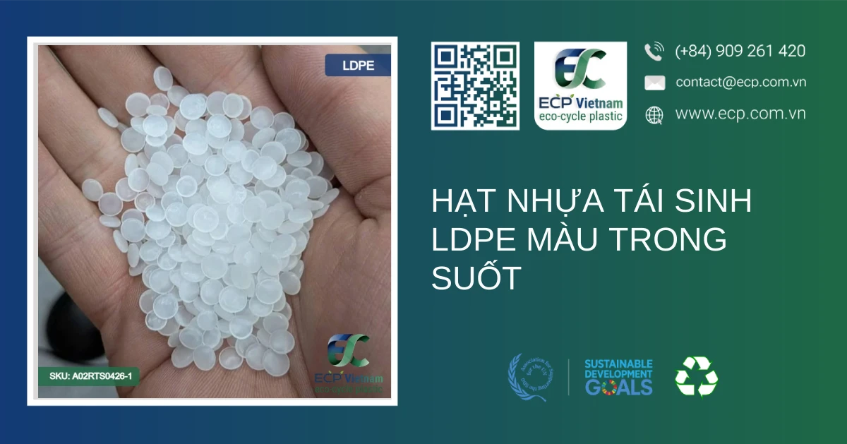 Hạt nhựa tái sinh LDPE màu trong suốt