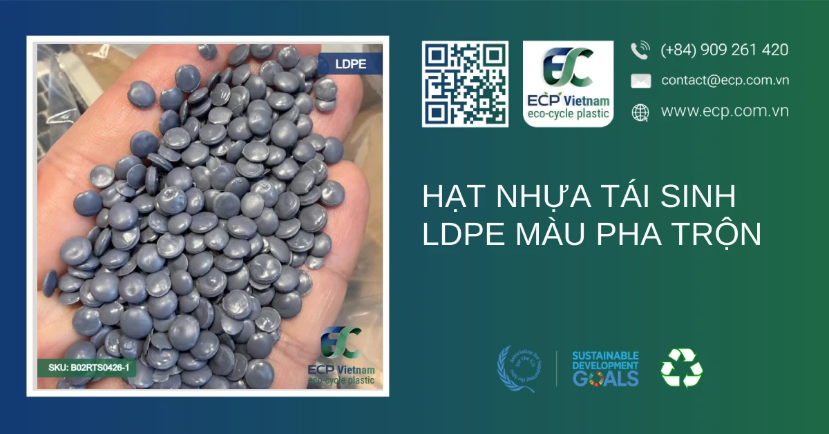 Hạt nhựa tái sinh LDPE màu pha trộn