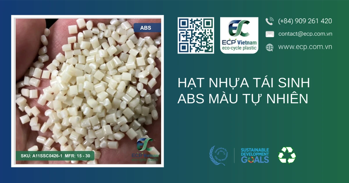 Hạt nhựa tái sinh ABS màu tự nhiên
