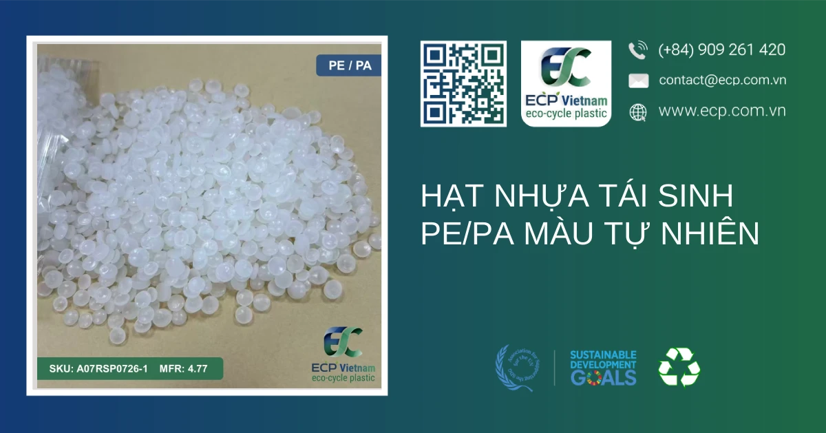 Hạt nhựa tái sinh PE/PA màu tự nhiên