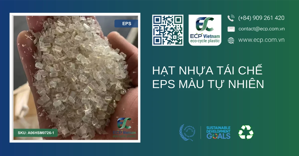 Hạt nhựa tái chế EPS màu tự nhiên