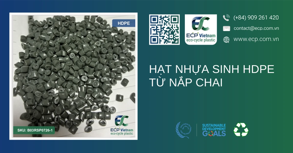 Hạt nhựa sinh HDPE từ nắp chai