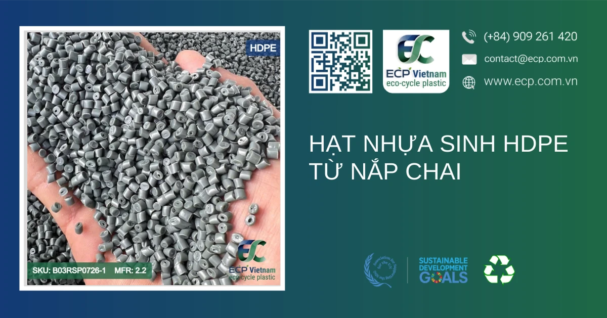 Hạt nhựa sinh HDPE từ nắp chai
