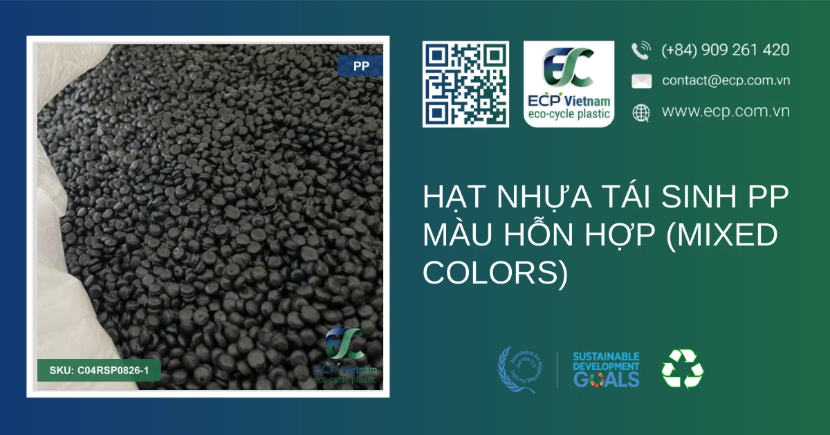Hạt nhựa tái sinh PP màu hỗn hợp (mixed colors)